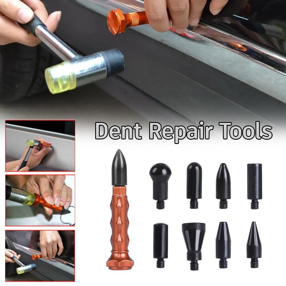 Divot Repair Tool - プロフェッショナルな車体PDRツールキット、マルチプルロッド、タッピングハンマー、塗料を傷つけないへこみ修理、自動車ボディの雹による損傷除去用