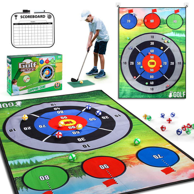 Golf Equipment Set - ゴルフゲームマット、子供用おもちゃセット、ゴルフクラブ、屋内および屋外スポーツ用品、ゴルフファミリーゲーム