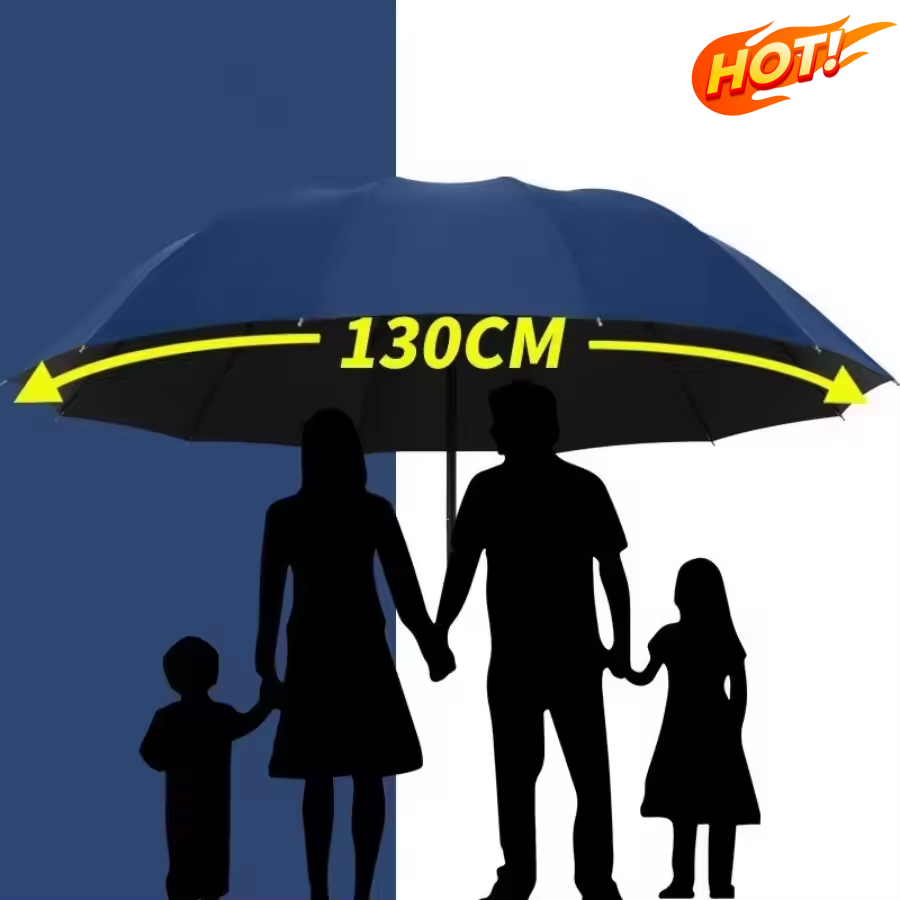 Golf Umbrella Large - 130cm特大折りたたみ傘頑丈な強化ポータブル旅行用防風雨傘旅行家族用2026