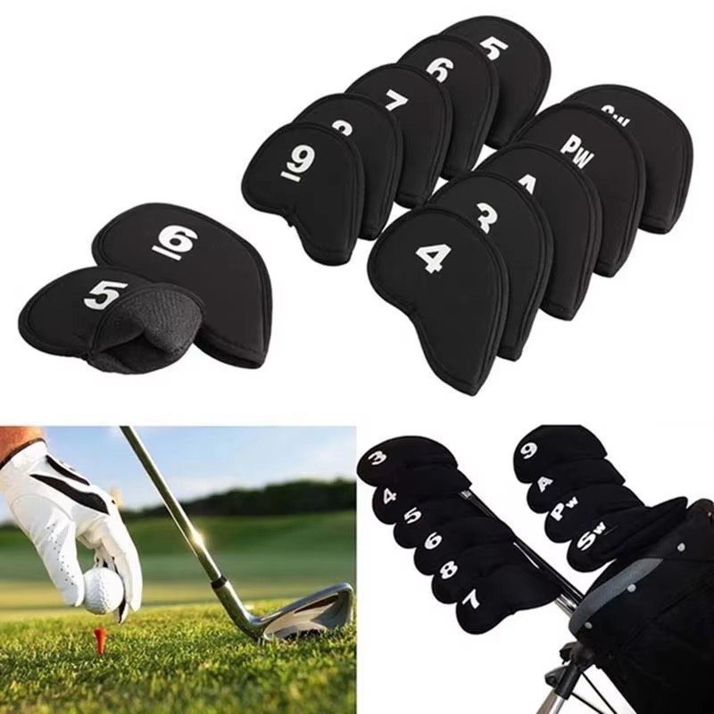 Golf Club Iron Set - 10 個ポータブルゴルフクラブアイアンヘッドカバープロテクターゴルフヘッドカバーセットヘッドカバープロテクターゴルフ用品