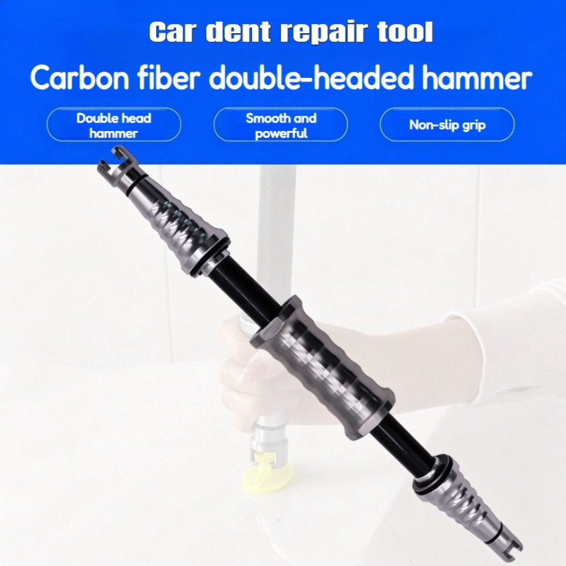 Divot Repair Tool - カーボンファイバーPDRスライドハンマー デュアルヘッドデザイン 塗装不要 車のへこみ修理ツール 軽量 スムーズリバースプーラー