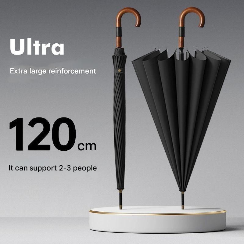 16本骨特大フックハンドル傘　拡大強化ロングハンドル　耐風・ - Golf Umbrella Large のレビューと価格