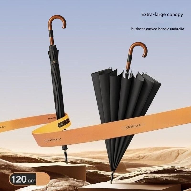 16本骨特大フックハンドル傘　拡大強化ロングハンドル　耐風・ - Golf Umbrella Large のレビューと価格