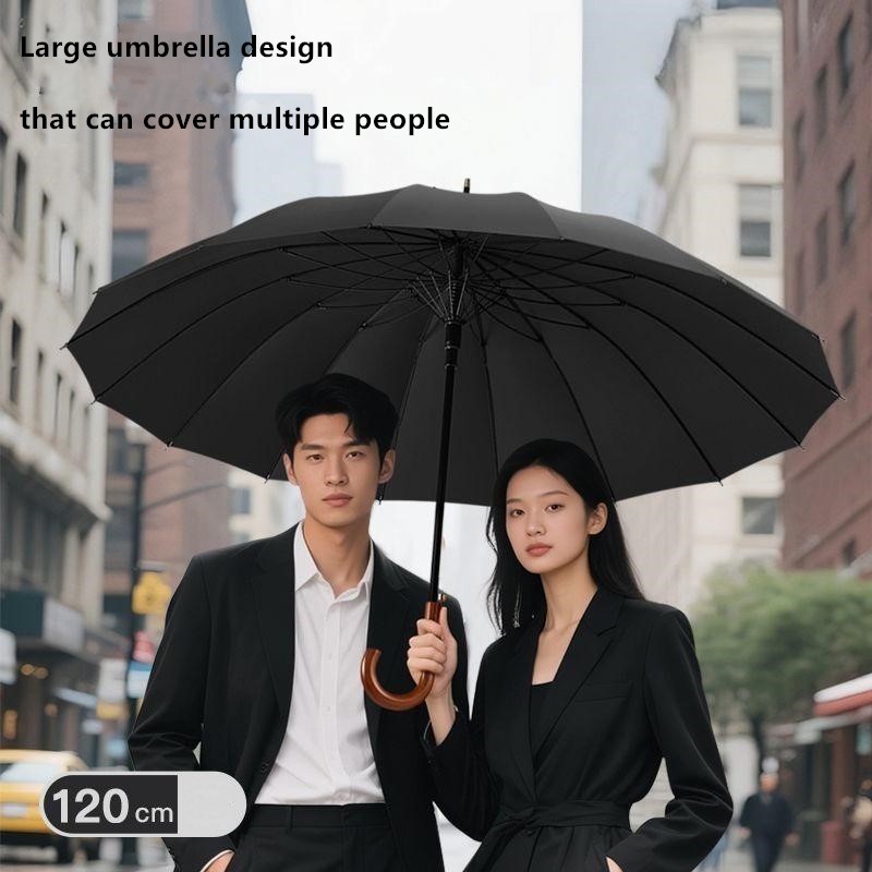 16本骨特大フックハンドル傘　拡大強化ロングハンドル　耐風・ - Golf Umbrella Large のレビューと価格