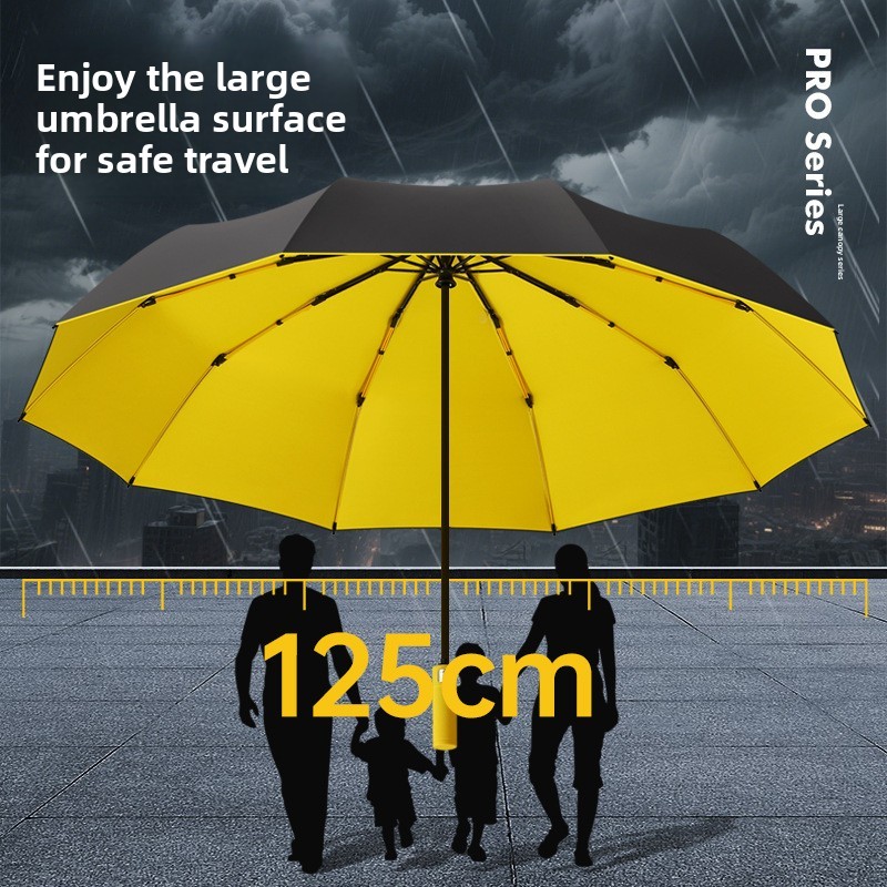 125CM三つ折り二層二重キール超大型メンズ傘日傘折りたたみ - Golf Umbrella Large のレビューと価格