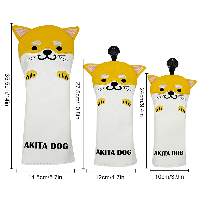 ゴルフクラブヘッドカバーセット 犬の漫画柄 ドライバー フェ - Golf Equipment Set のレビューと価格