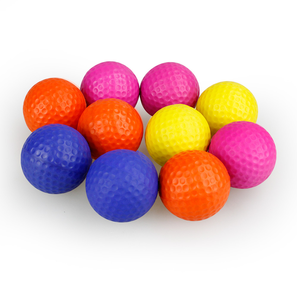 屋内練習用弾性スポンジカラーPUフォームゴルフボール10個 - Golf Exercise Equipment のレビューと価格