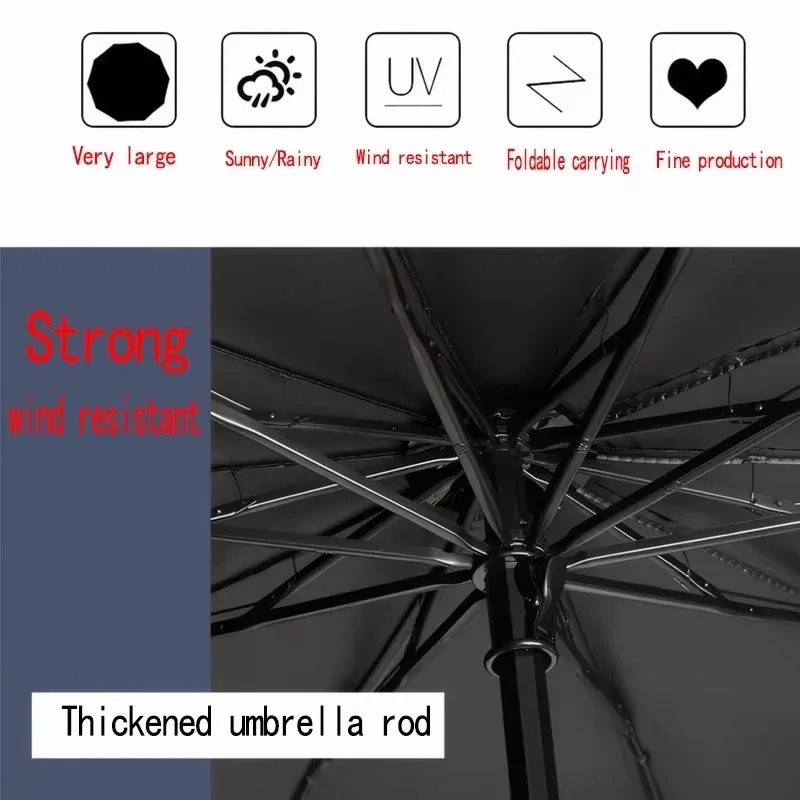 130cm特大折りたたみ傘頑丈な強化ポータブル旅行用防風雨傘 - Golf Umbrella Large のレビューと価格
